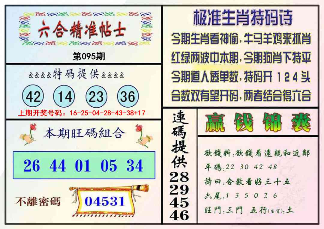 095期精准贴士[图]